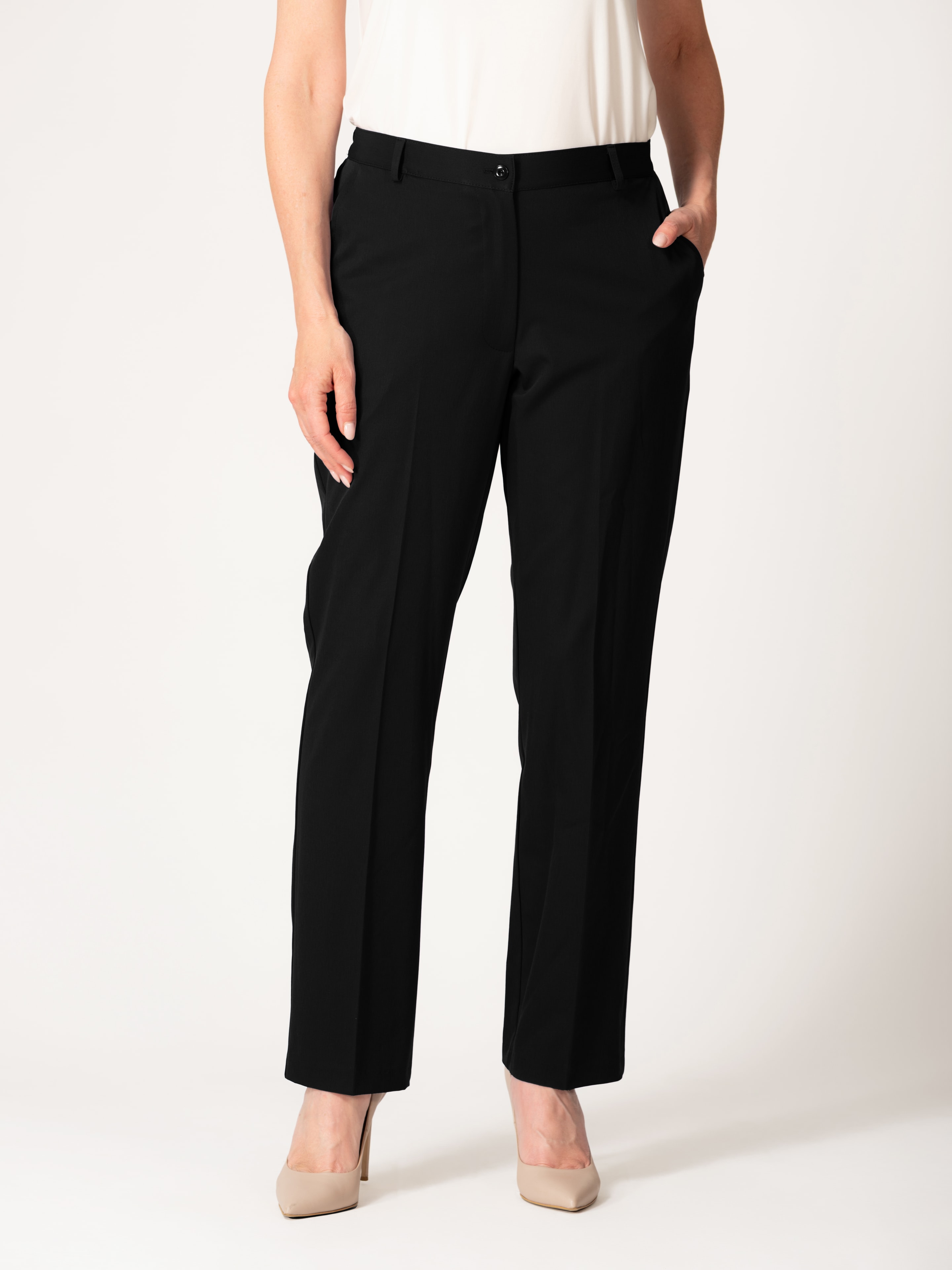 Lasania Style 129 — women's wholesale black dress pant, Regular & Petite, Made in Canada