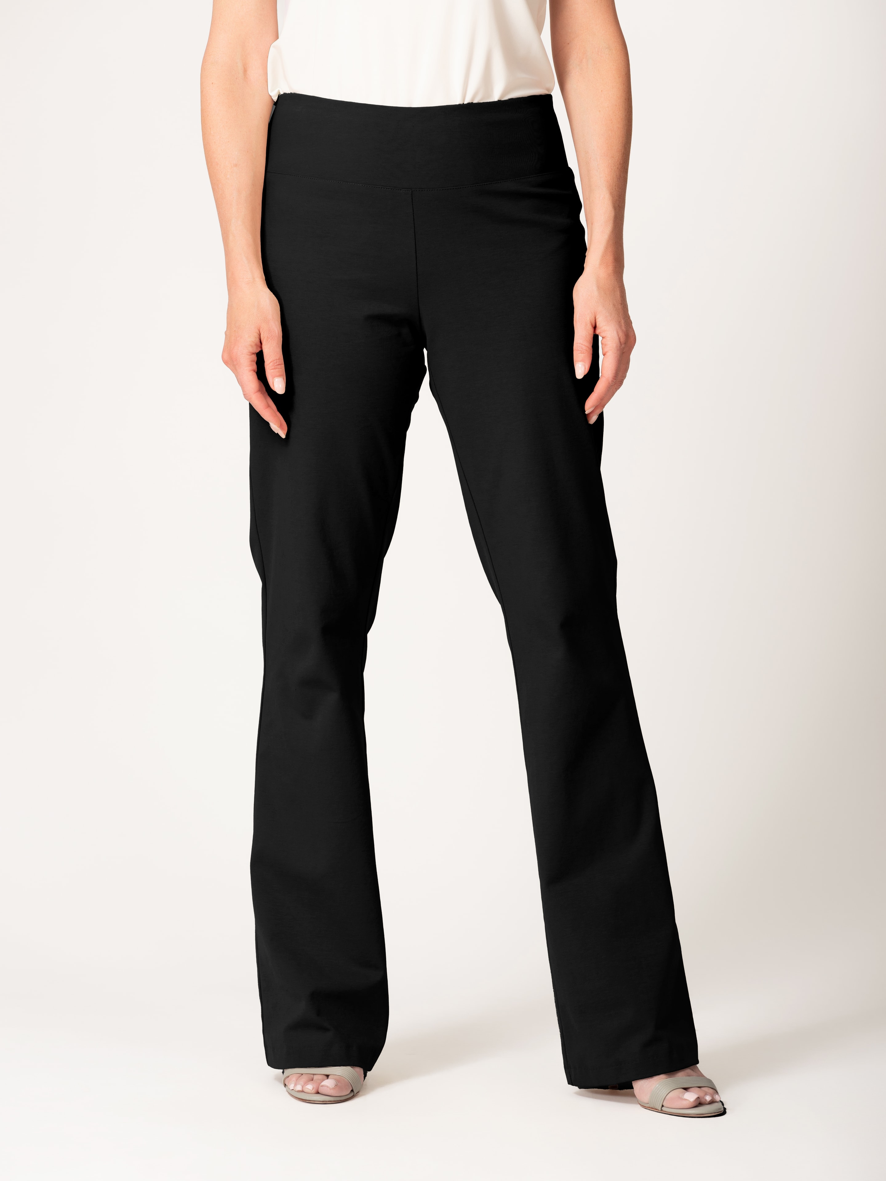 Lasania Style 707 — women's wholesale black yoga pant, Regular & Petite, Made in Canada